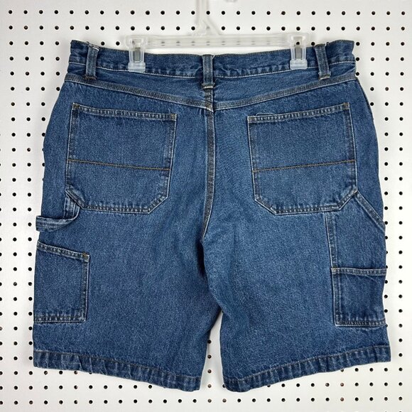 Faded Glory‎ Carpenter Baggy Jean Shorts Size 36 Jorts Wide Leg Skate Y2K Blue - Picture 1 of 7